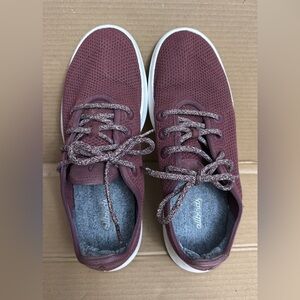 Sz 10 ALLBIRDS WOMENS WOOL RUNNERS WALK SHOES BOTANIC RED COLOR